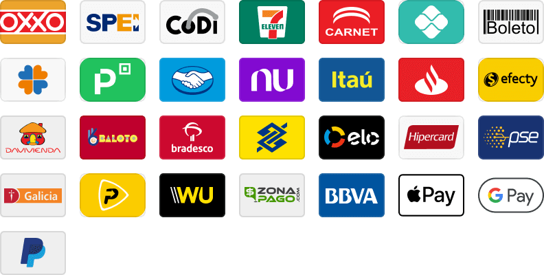 Métodos de pagamento em América Latina